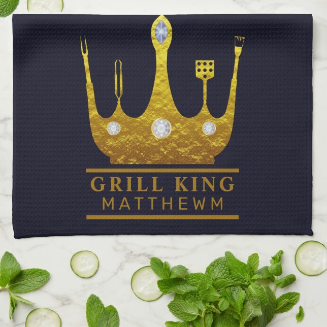 Linge De Cuisine Grill King BBQ Couronne marine Faire votre propre (Plié)