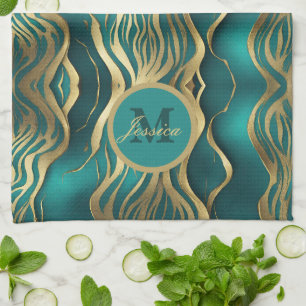 Linge De Cuisine Grilles modernes Turquoise Turquoise bleu Personna