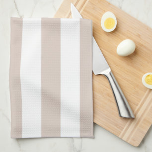 Linge De Cuisine Grilles Verticales Bbeige Et Blanc Gratté