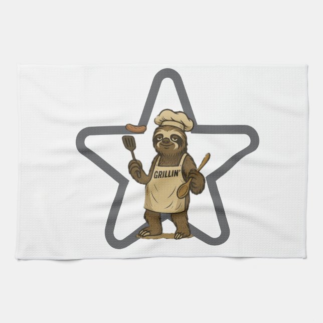 Linge De Cuisine Grillin' Sloth Star (Horizontal)