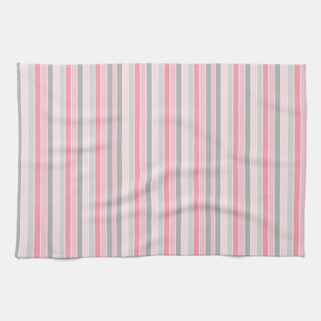 Linge De Cuisine Gris et rose (Horizontal)