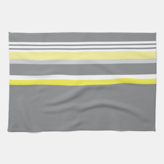 Linge De Cuisine Gris (rayure jaune)