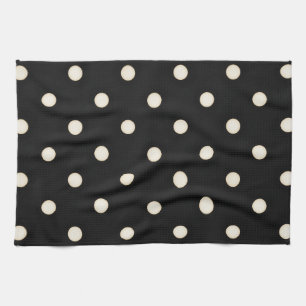 Linge De Cuisine Gros Pois d'antiquité blanc et noir