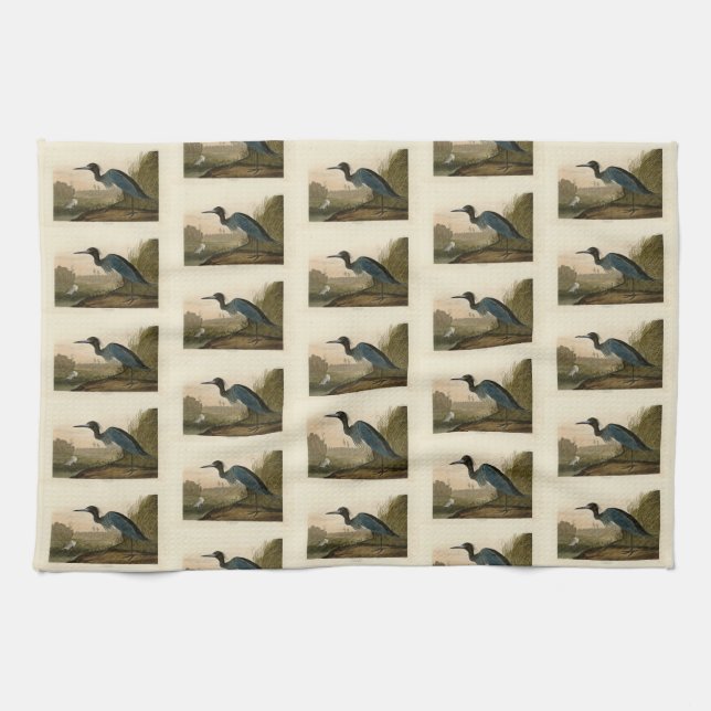 Linge De Cuisine Grue bleue, Heron, d'Audubon's Birds of America (Horizontal)