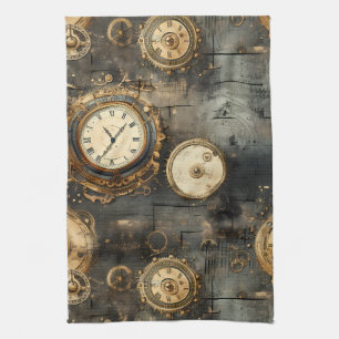 Linge De Cuisine Grunge Rustic Steampunk Horloge (8)