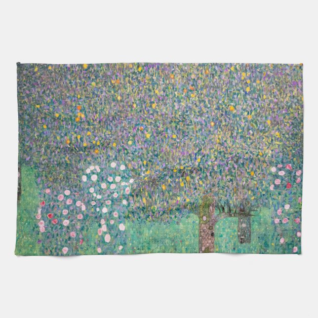 Linge De Cuisine Gustav Klimt - Rosiers sous les arbres (Horizontal)