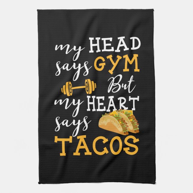 Linge De Cuisine Gym vs Tacos - Entraînement de nouveauté amusant (Vertical)