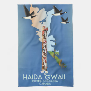 Linge De Cuisine haida gwaii Colombie-Britannique carte canadienne