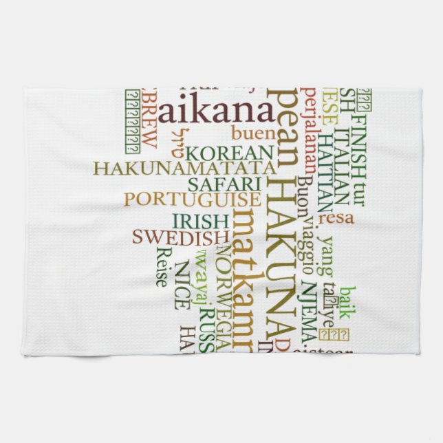 Linge De Cuisine Hakuna Matata Global Word Cloud Art (Horizontal)