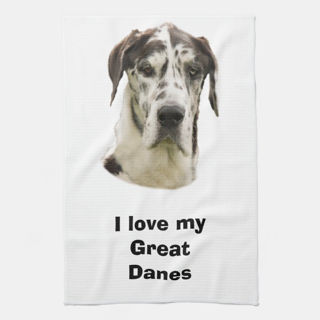 Linge De Cuisine Halequin Great Dane photo de l'animal (Vertical)