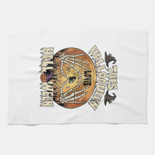 Linge De Cuisine Halloqueen Aime Halloween Squelette Mains Chat Noi