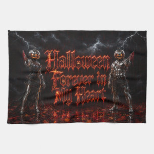 Linge De Cuisine Halloween à jamais dans mon cœur Gothique Citrouil