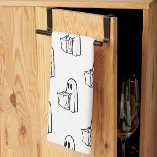 Linge De Cuisine Halloween, Blancs Fantômes, Tricoter Ou Traiter, B