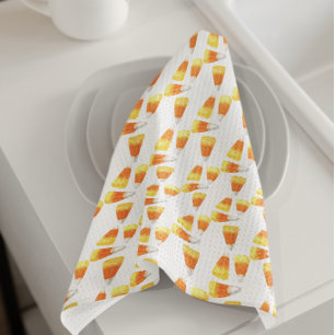 Linge De Cuisine Halloween Candy Corn Aquarelle Motif