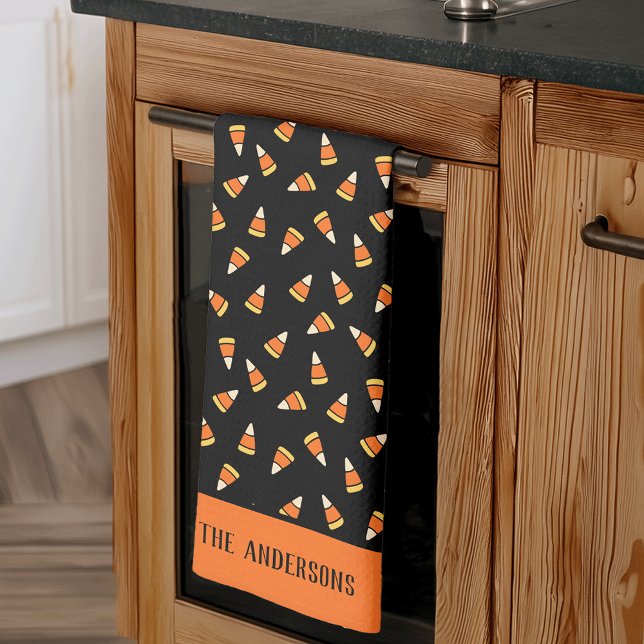 Linge De Cuisine Halloween Candy Corn Motif personnalisé (Créateur téléchargé)