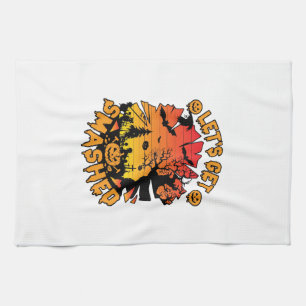 Linge De Cuisine Halloween Citrouille Arbre Chauve-Souris Effrayant
