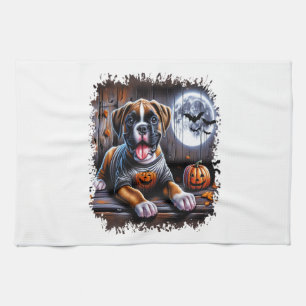 Linge De Cuisine Halloween de chien de boxe