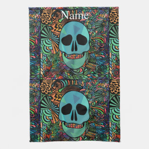 Linge De Cuisine Halloween Hippie Skull Thunder_cove
