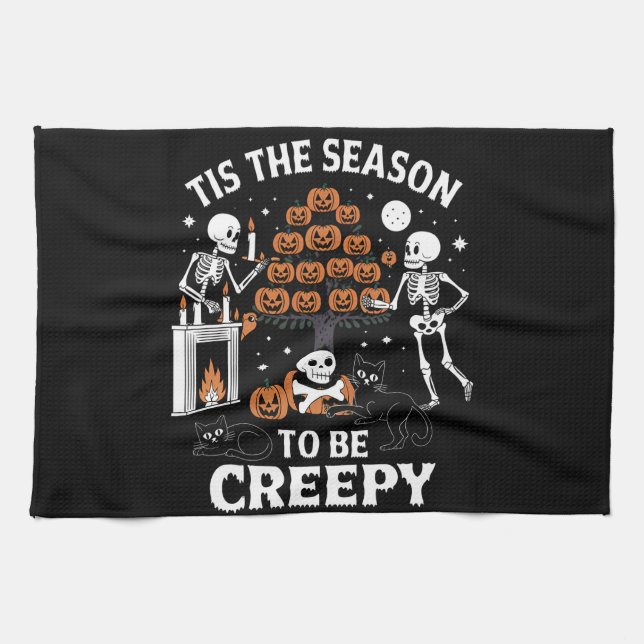 Linge De Cuisine Halloween Horreur C'Est La Saison D'Être Déplaisan (Horizontal)