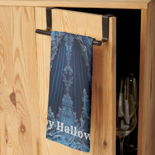 Linge De Cuisine Halloween Maison hantée Bleue nuit effrayant