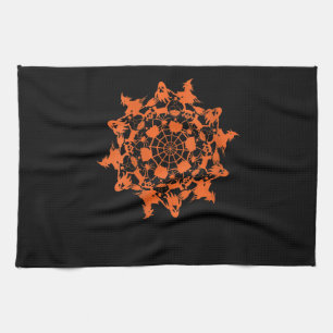 Linge De Cuisine Halloween Mandala Spider Witch Ghost Skull