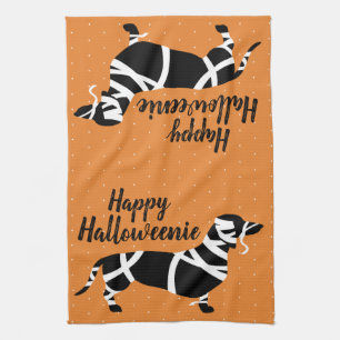 Linge De Cuisine Halloween Mummy Dachshund Joyeux Halloweenie