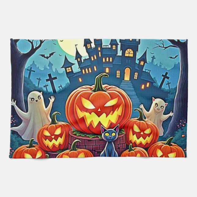 Linge De Cuisine Halloween Night: Spooky Fun Art (Horizontal)