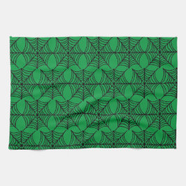 Linge De Cuisine Halloween Spider Webs sur Green