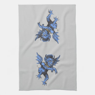 Linge De Cuisine Halloween vintage, Malheur effrayant Gargoyle Demo