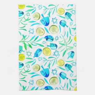 Linge De Cuisine Hanoukka Dreidel Motif de vacances juives