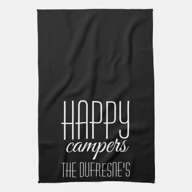 Linge De Cuisine "Happy Campers" Personnalisé (Vertical)