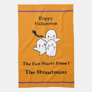 Linge De Cuisine Happy Halloween amusant PERSONNALISER Ghost Bat Or