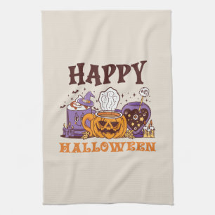 Linge De Cuisine Happy Halloween café brasse