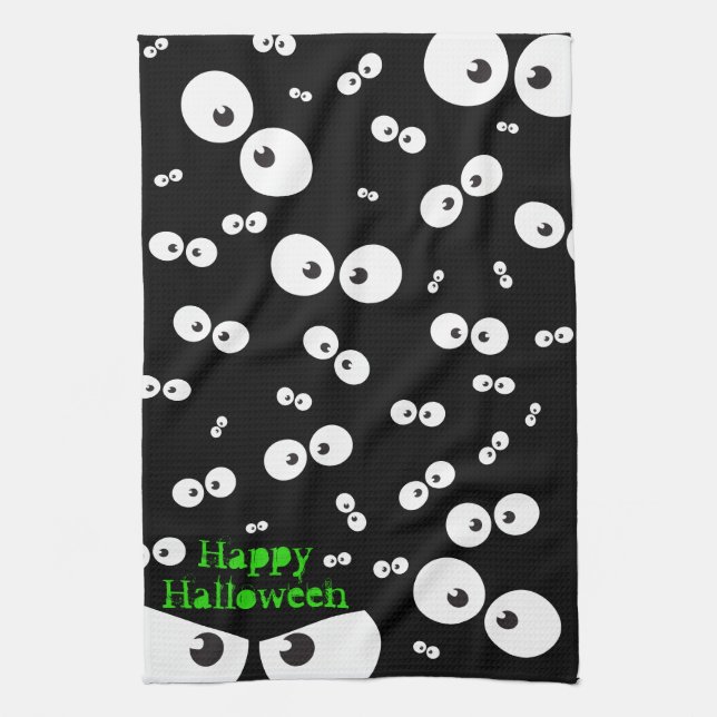 Linge De Cuisine Happy Halloween Éffrayant Oeil amusant Illustratio (Vertical)