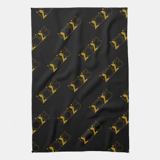 Linge De Cuisine Happy New Year 2026 gold (Vertical)