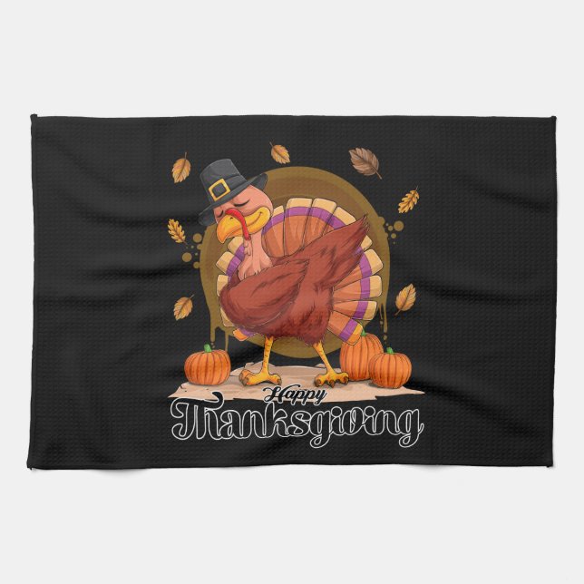 Linge De Cuisine Happy Thanksgiving (Horizontal)