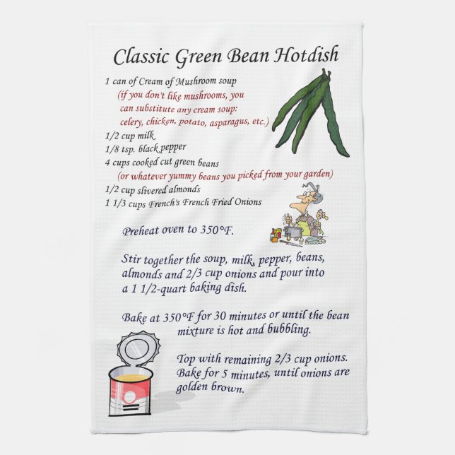Linge De Cuisine Haricot vert classique Hotdish (Vertical)