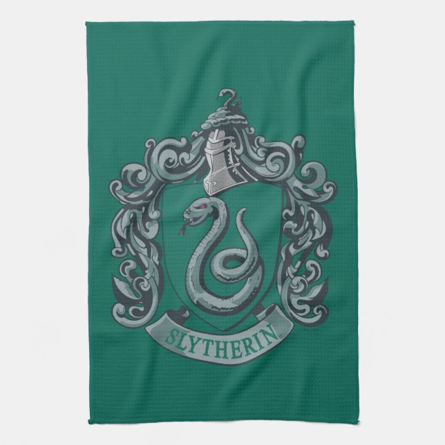 Linge De Cuisine Harry Potter | Slytherin Crest Green (Vertical)
