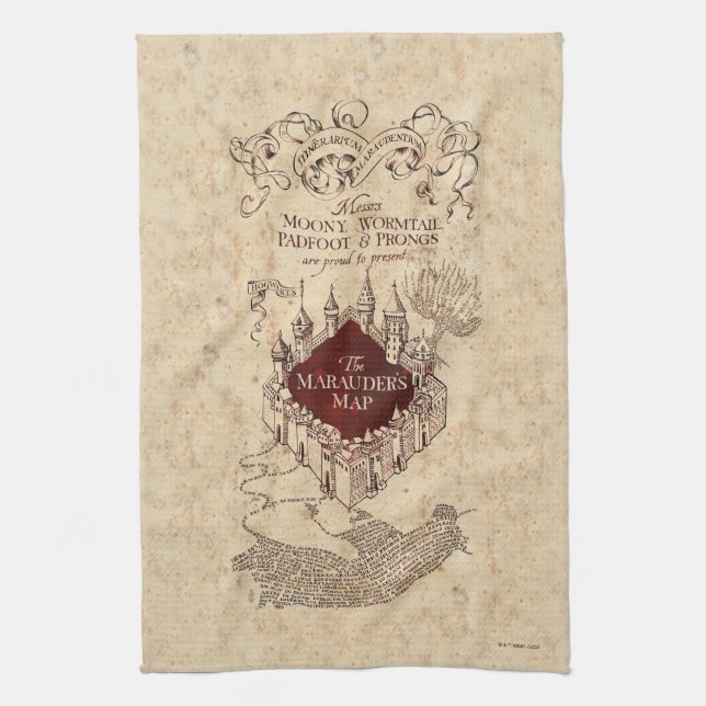 Linge De Cuisine Harry Potter Spell | Carte de Marauder (Vertical)