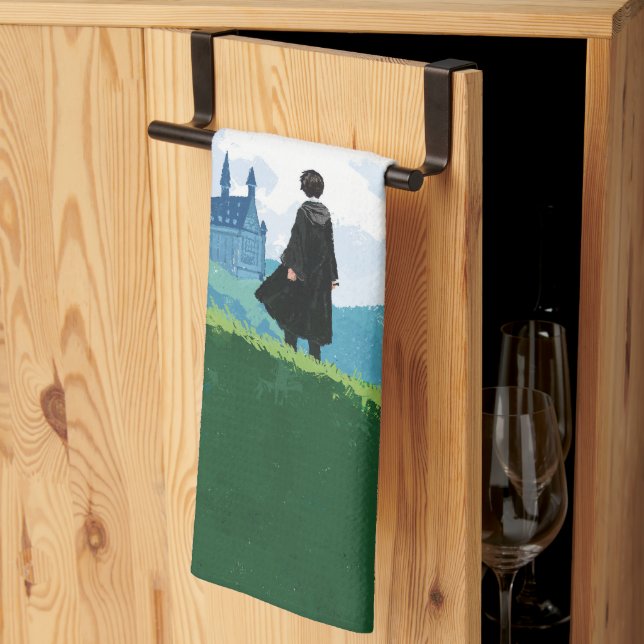 Linge De Cuisine HARRY POTTER™ Surplombant le château HOGWARTS™ (Pliage en tiers)