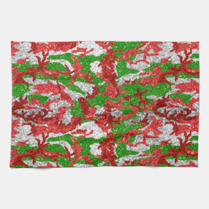 Linge De Cuisine Haus De Camo Motif Silver Xmas