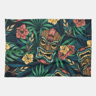Linge De Cuisine Hawaï Tiki Masque Motif tropical