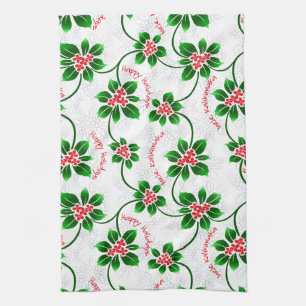 Linge De Cuisine Hawaiian Holly Mele Kalikimaka Rouge de Noël