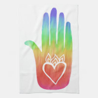 Healing Hands Hamsa Hearts Palm Arc-en-ciel