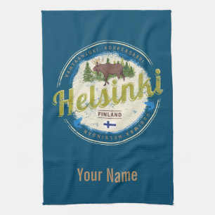 Linge De Cuisine Helsinki capitale de l'orignal Finlande souvenir v