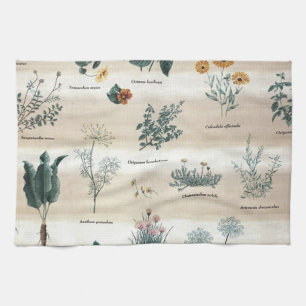 Linge De Cuisine Herbes Fleurs Plantes