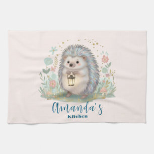 Linge De Cuisine Hérisson mignon avec lanterne