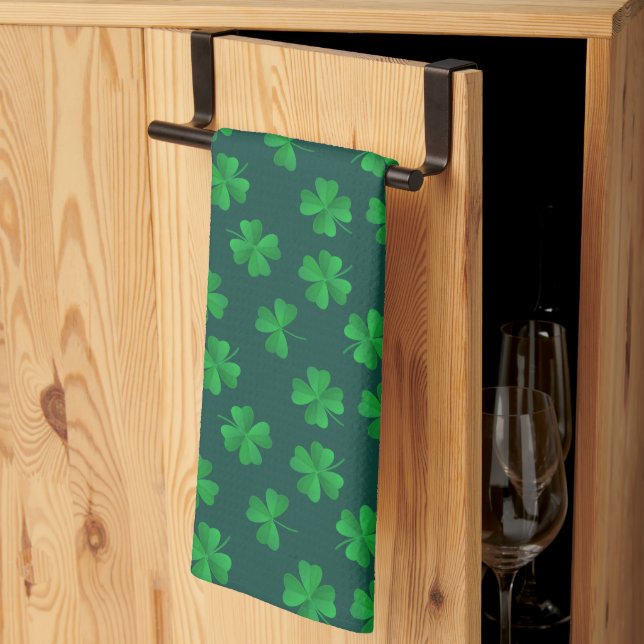 Linge De Cuisine HEUREUX ST. PATRICK'S DAY Shamrock Motif Kitchen T (Pliage en tiers)