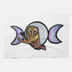 Linge De Cuisine Hibou à trois lunes