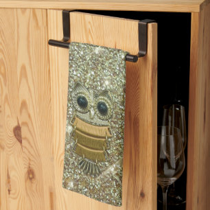 Linge De Cuisine Hibou de bijou d'or